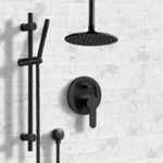 Remer SFR62 Matte Black Ceiling Shower System with 8